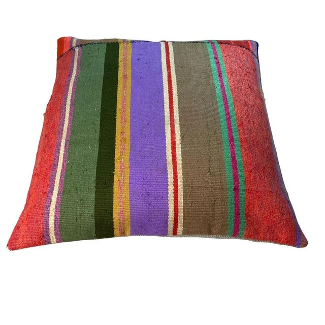 Green Vintage Turkish Kilim Cushion Cover, 1970s For Sale - Image 8 of 11