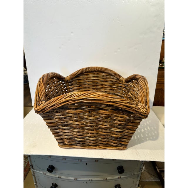 French Country Style Laurel Wicker Basket For Sale - Image 9 of 9