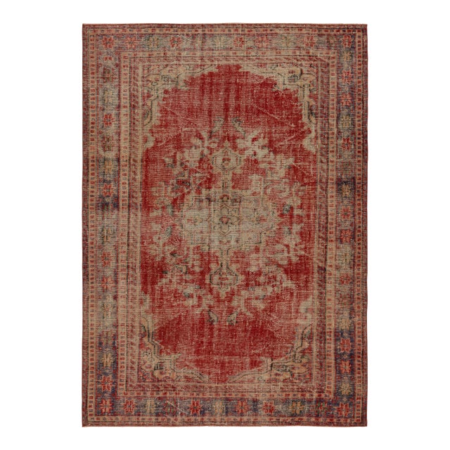 1960s Vintage Zeki Müren Persian Style Rug With Central Medallion For Sale