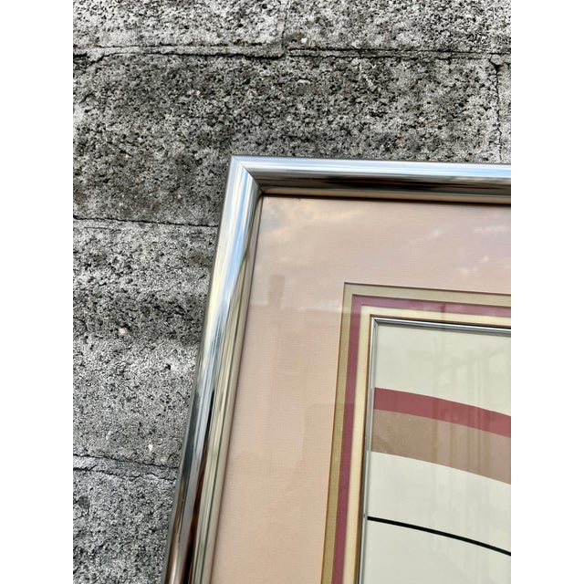 Mid-Century Modern Abstract Artwork "Espacio 2" Framed and Igned by the Artitst. Circa 1970s For Sale - Image 13 of 17