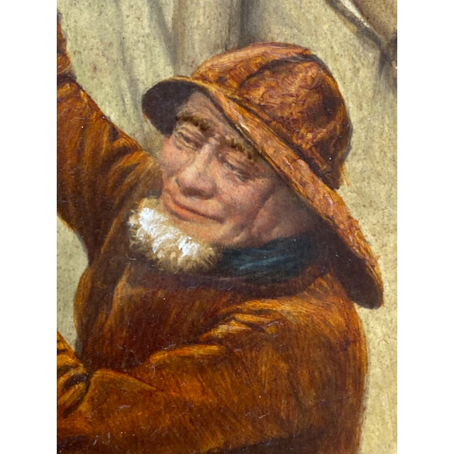 19th Century Georges Jean Marie Haquette "Fishermans Daughter" Original Oil Painting W/Print For Sale - Image 9 of 12