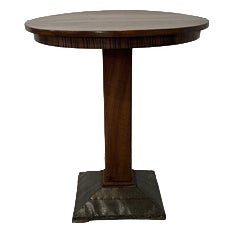 Antique Art Deco Wooden Round Table, 1890s For Sale
