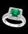 Early 20th Century 2.8 Carat Emerald Cut Colombian Emerald and Diamond Ring Estate, Size 6.75 For Sale - Image 4 of 6