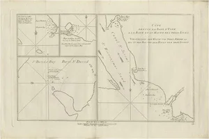Antique Chart of Yorks Bay and Surroundings by Hawkesworth, 1774