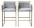 Modern Velvet and Gold Tone Counter Stools - a Pair For Sale