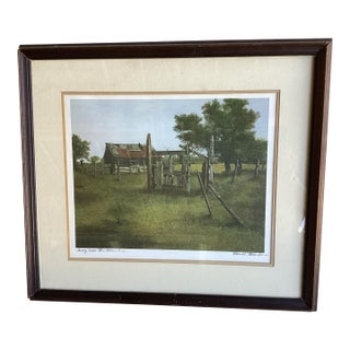 1960s A Texas Print” Away From the Comanche”, Framed For Sale