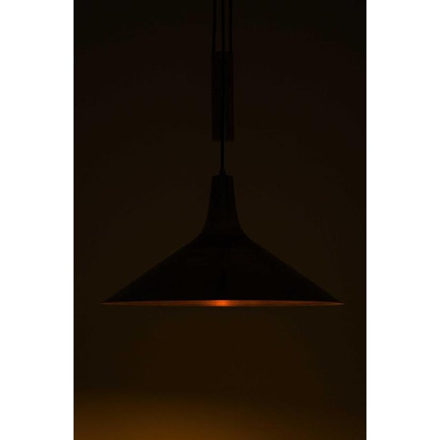 1960s Scandinavian Modern Hanging Lamp in Brass by Thomas Valentiner, 1960s For Sale - Image 5 of 7