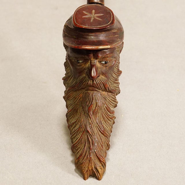 Late 19th Century Antique Carved Wood Tobacco Pipe With Soldier Head For Sale - Image 5 of 7