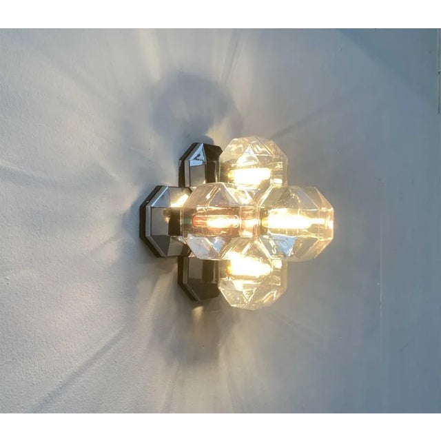 Vintage German Space Age Chrome & Glass Wall or Ceiling Lamp by Motoko Ishii for Staff For Sale - Image 16 of 18