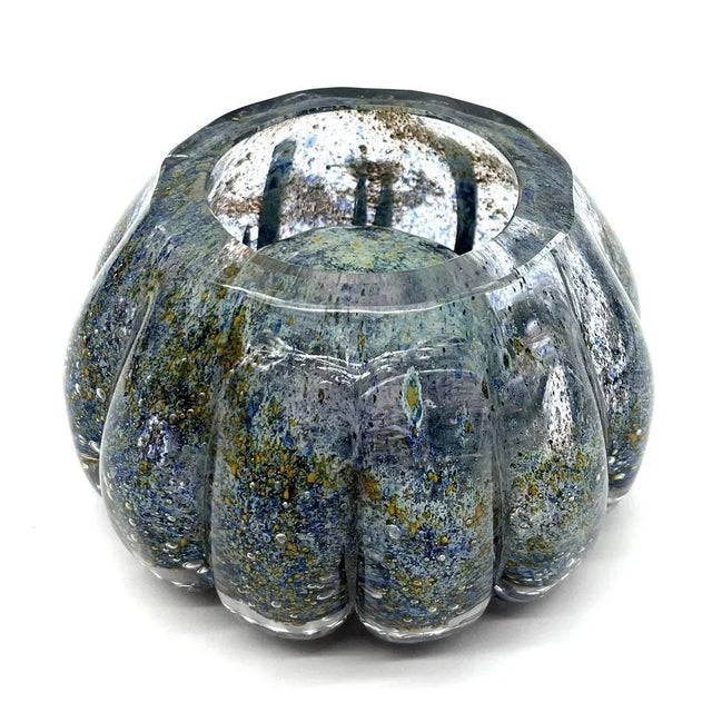 Mouth-Blown Murano Glass Bowl with Framed Bubbles, 1960s For Sale - Image 10 of 13