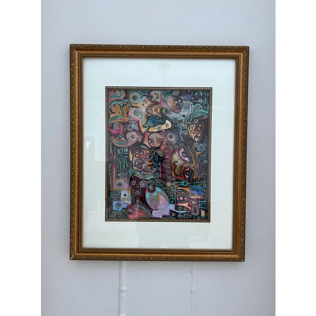 Contemporary Abstract Painting with Frame For Sale - Image 4 of 12
