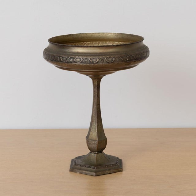 1930s 1930s Large French Pewter Pedestal Dish For Sale - Image 5 of 11