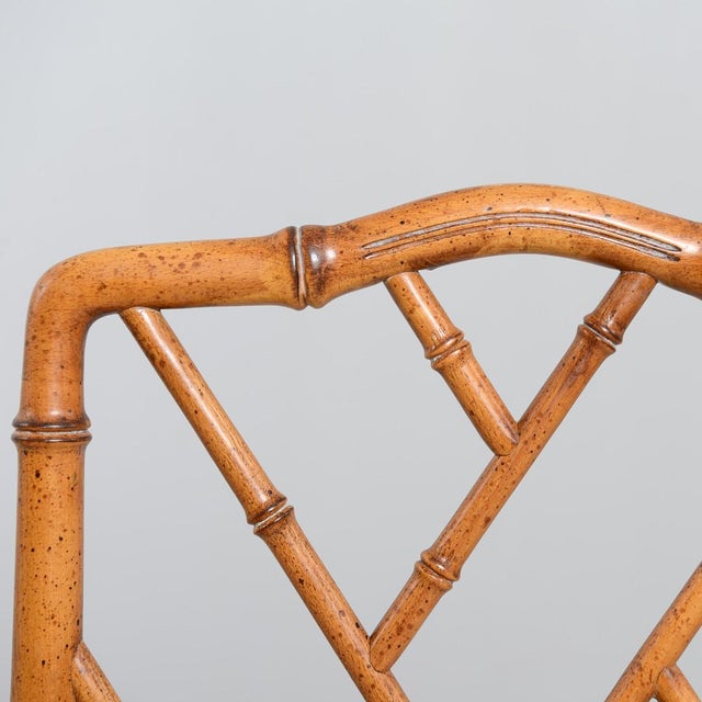Vintage Faux Bamboo X-Back Dining Chairs, 1970s, Set of 2 For Sale - Image 4 of 9