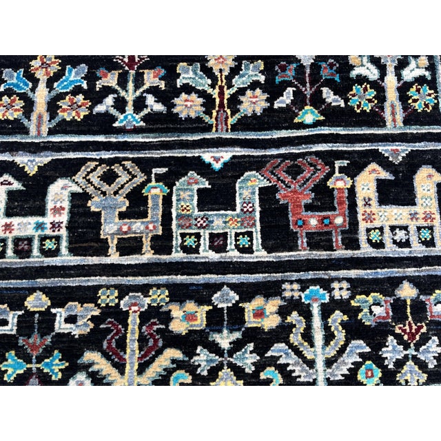 Hand-Knotted Persian Bakhtiari Runner on Black, 2'7" X 11'6" For Sale - Image 4 of 12