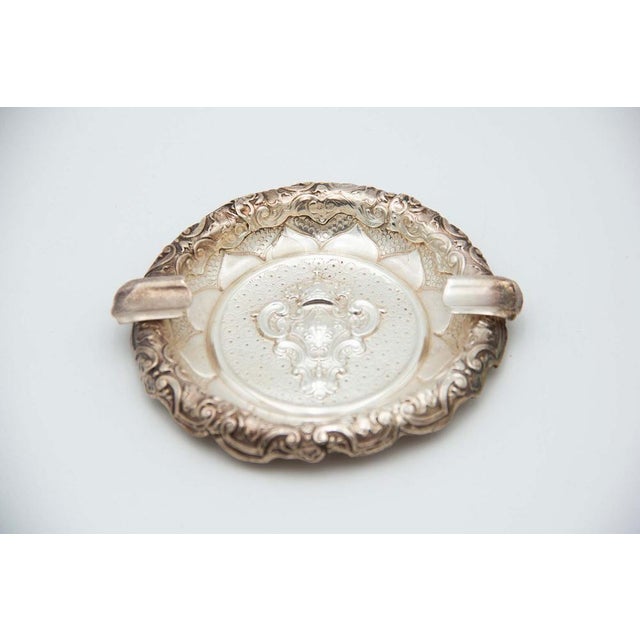 Circular Silver Ashtray with the Coat of Arms of Portugal For Sale - Image 3 of 3