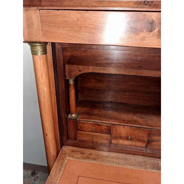 Empire Walnut Drop-Front Secretary, Early 19th Century For Sale - Image 5 of 10