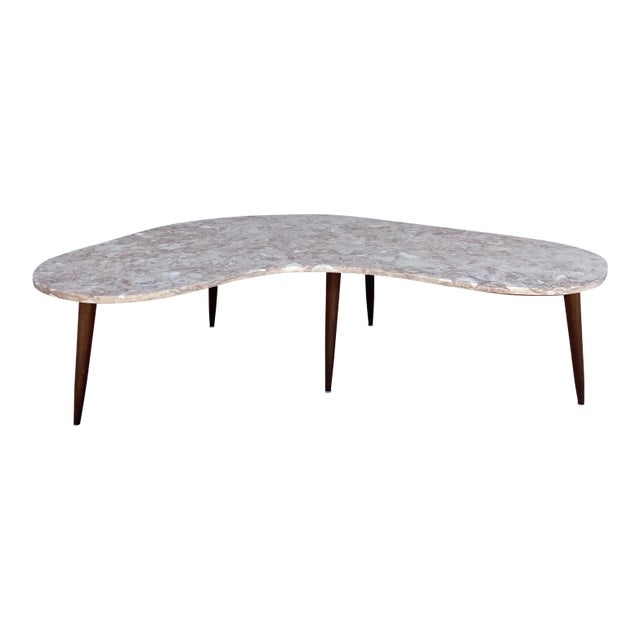 Mid Century Modern Granite Boomerang Coffee Table For Sale