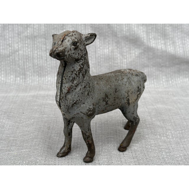 Gray Vintage Cast Iron Deer Bank For Sale - Image 8 of 13