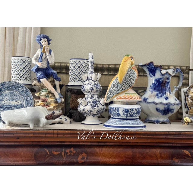 Blue Made in Italy Mid-Century Delft Style Tulipiere For Sale - Image 8 of 13