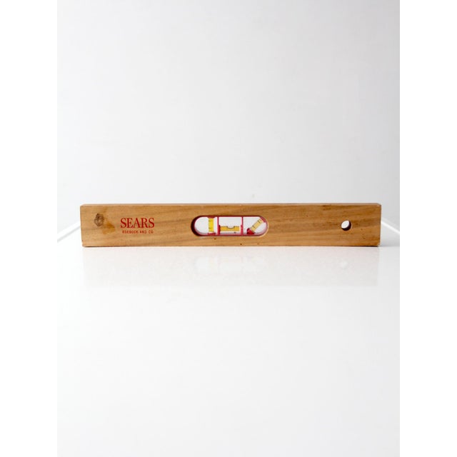 Mid-Century Modern Mid-Century Sears Wood Carpenter's Level For Sale - Image 3 of 12