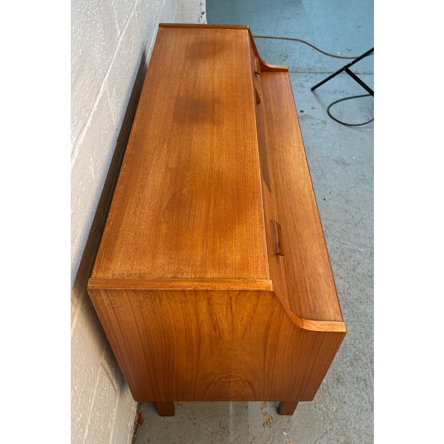 Mid-Century Danish Modern Teak Secretary Desk For Sale - Image 10 of 18