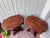 Traditional Vintage Lyre Base End Tables - Pair of Carved Mahogany Tone Harp Side Tables For Sale - Image 3 of 11