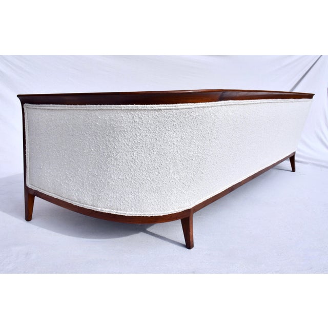 1960's Curved Back Walnut Sofa Attributed to Erwin Lambeth For Sale - Image 12 of 12