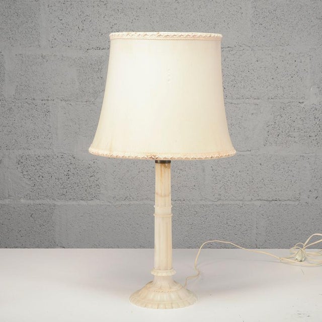 Mid-Century Modern Lamp with Alabaster Base, 20th Century For Sale - Image 3 of 7