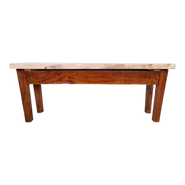 Stylish French Rustic Seating Bench or Side Table Solid Oak For Sale