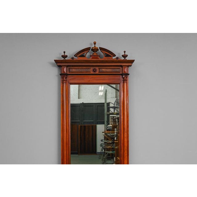 Gründerzeit Standing Mirror with Console in Walnut, 1800s For Sale - Image 9 of 18
