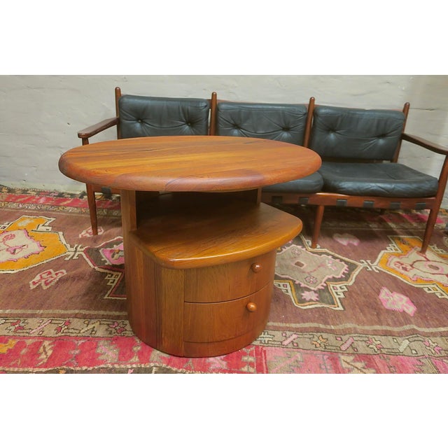 Teak Oval Coffee Table with Swivel Top from Silkeborg, Denmark, 1960s For Sale - Image 10 of 11
