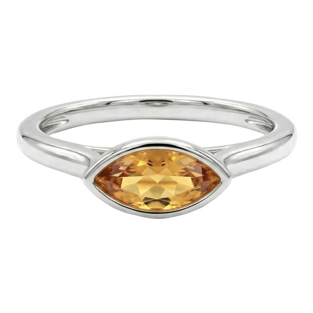 Citrine Marquise Cut Ring, 925 Sterling Silver Handmade Ring , November Birthstone Ring Us 7 For Sale