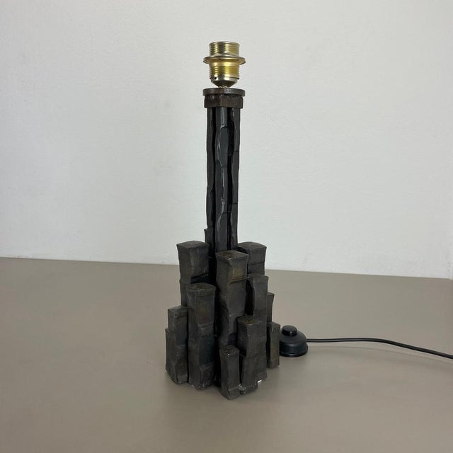Sculptural Brutalist Cast Iron Table Light attributed to Lothar Klute, Germany, 1970s For Sale - Image 15 of 18