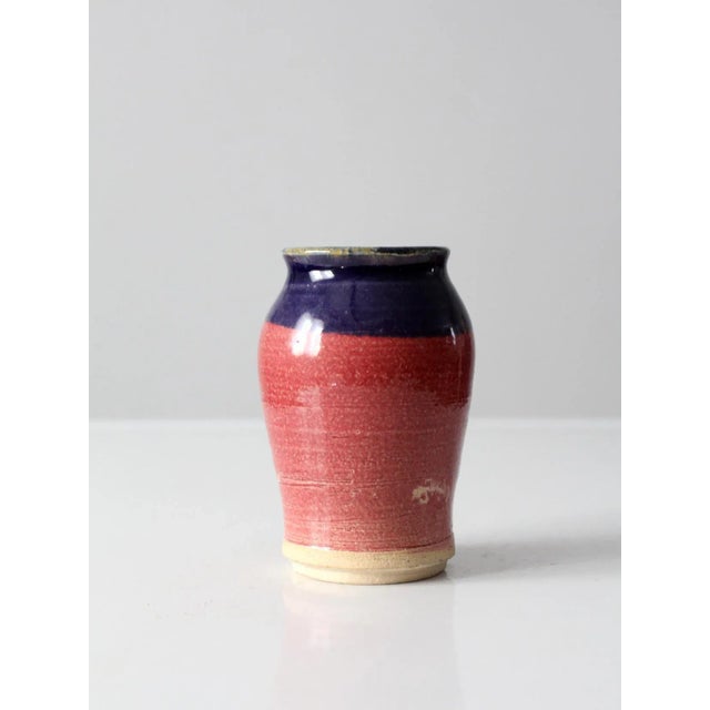Contemporary Vintage Studio Pottery Vase For Sale - Image 3 of 9