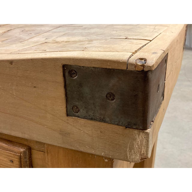 Brown Butchers Block in Beech with Octagonal Legs, 1930s For Sale - Image 8 of 18