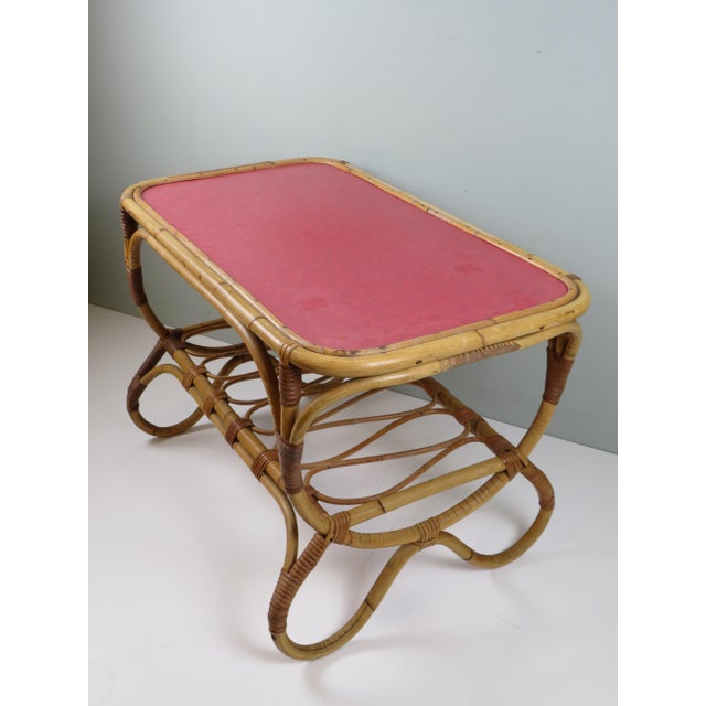 Red Bamboo Coffee Table by Rohé Noordwolde, 1960s For Sale - Image 8 of 12