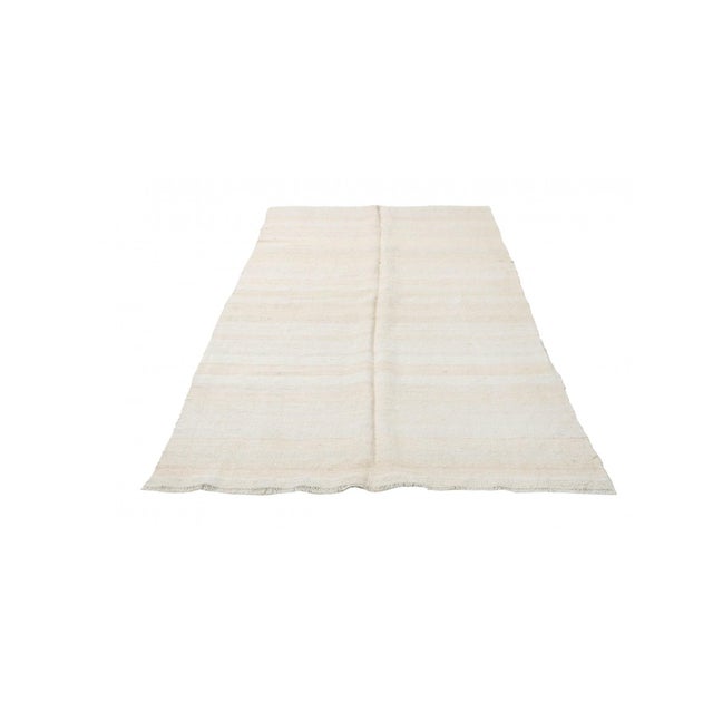 Mid-Century Modern Vintage Modern Turkish Hemp Kilim Rug - 4`10" X 8`6" For Sale - Image 3 of 6