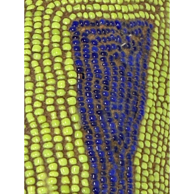Wood Handcrafted African Glass Beaded Carved Wood Mask For Sale - Image 7 of 12