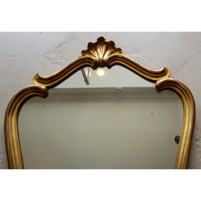 Vintage Hollywood Regency Gilt Wall Mirror With Matching Console Shelf For Sale In Los Angeles - Image 6 of 11