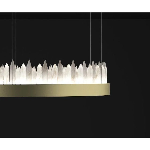 Urano Brushed Brass 60 Pendant Light 3 by Alabastro Italiano For Sale - Image 4 of 5