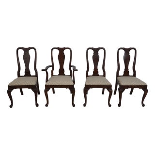Set of 4 Ethan Allen Cherry Georgian Court Dining Room Chairs For Sale