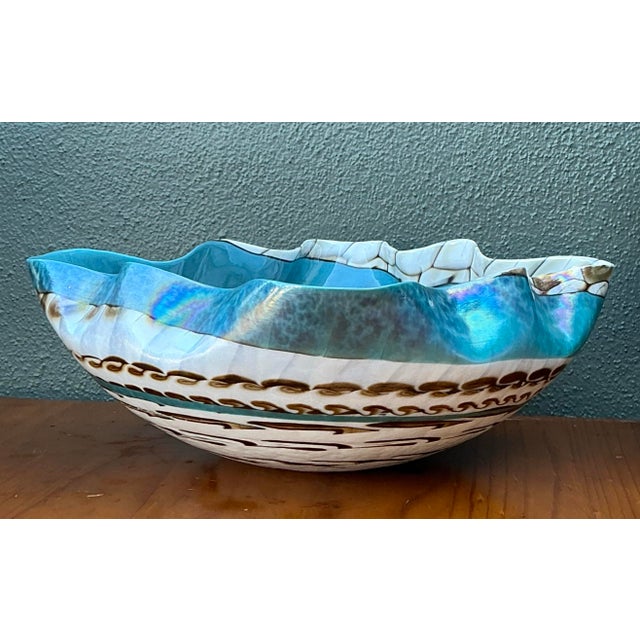 Vintage Italian Glass Bowl After Murano For Sale - Image 11 of 12