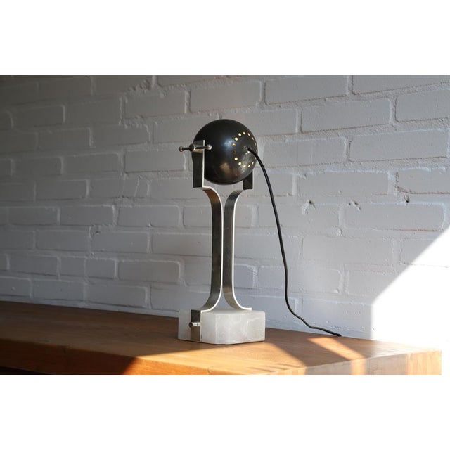 Metal Italian Art Deco Style Table Lamp, 1950s For Sale - Image 7 of 9