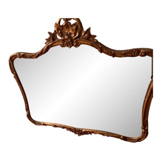 Vintage Authentic 1950s Mid Century Mirror Gold Leaf Mirror For Sale