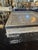 Stylish Italian mid-century serving tray crafted in the 1970s, featuring a striking crushed ice acrylic surface framed by...