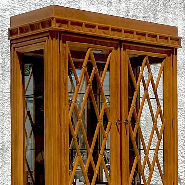 Late 20th Century Vintage Coastal Chinese Chippendale Cabinet For Sale - Image 12 of 12