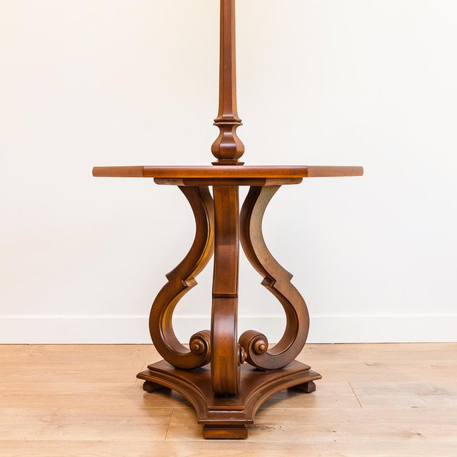Brown Vintage Restored Provincial Lamp With Cocktail Table by Tomlinson For Sale - Image 8 of 13