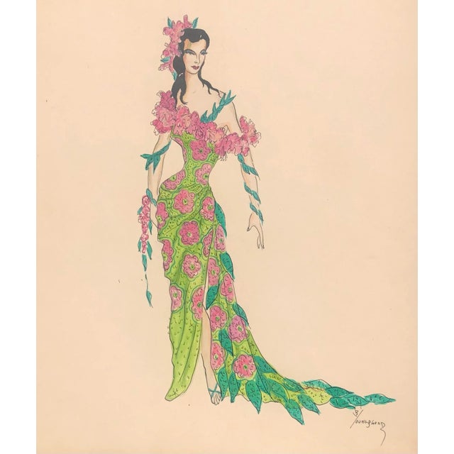 Figurative 1960s Larry Youngblood Vine Mardi Gras Costume Design For Sale - Image 3 of 3