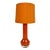 Mid Century Orange Glass and Fabric Shade Table Lamp, 1960s For Sale