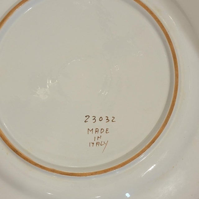 Italian Vintage Faenza Garofano Blue Carnation Charger Buffet Platter For Sale - Image 3 of 5